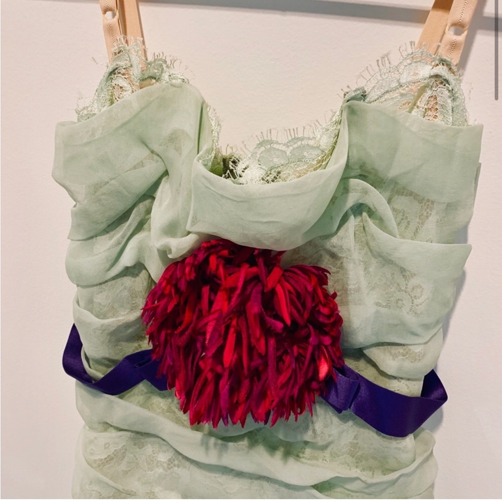 ISO Dolce & Gabbana green flower floral lace bustier corset